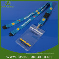 Fashion polyester custom lanyards with plastic pocket